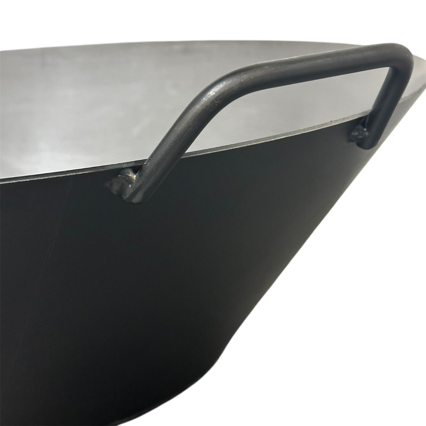 Sarten Wok Perol 65cm (26 Pulgadas) Acero al carbono 2 Asas Base 3mm de espesor