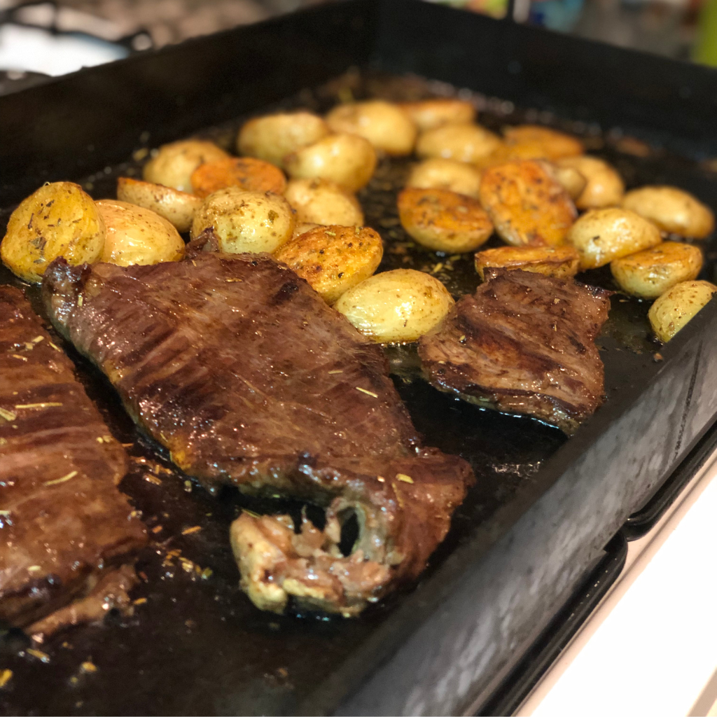 Plancha Bifera de Acero al Carbono Chapa 4mm de Espesor Planchetta con manijas para cocina parrilla barbacoa ideal para restaurantes bares hamburgueserías Hacemos a medida