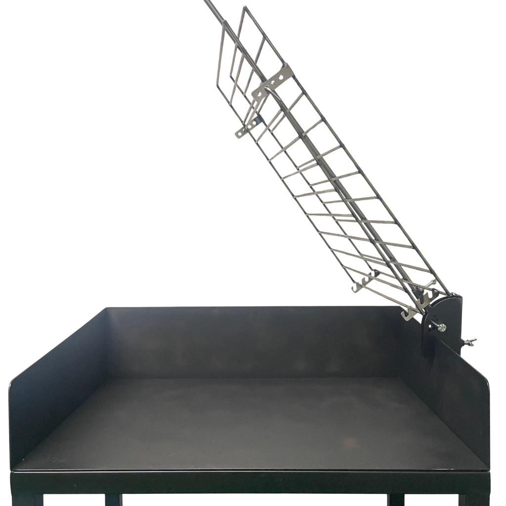 Parrilla Pilar: Base 80x55cm + Parrilla de hierro 50x50cm + Leñero + Asador COMPLETO