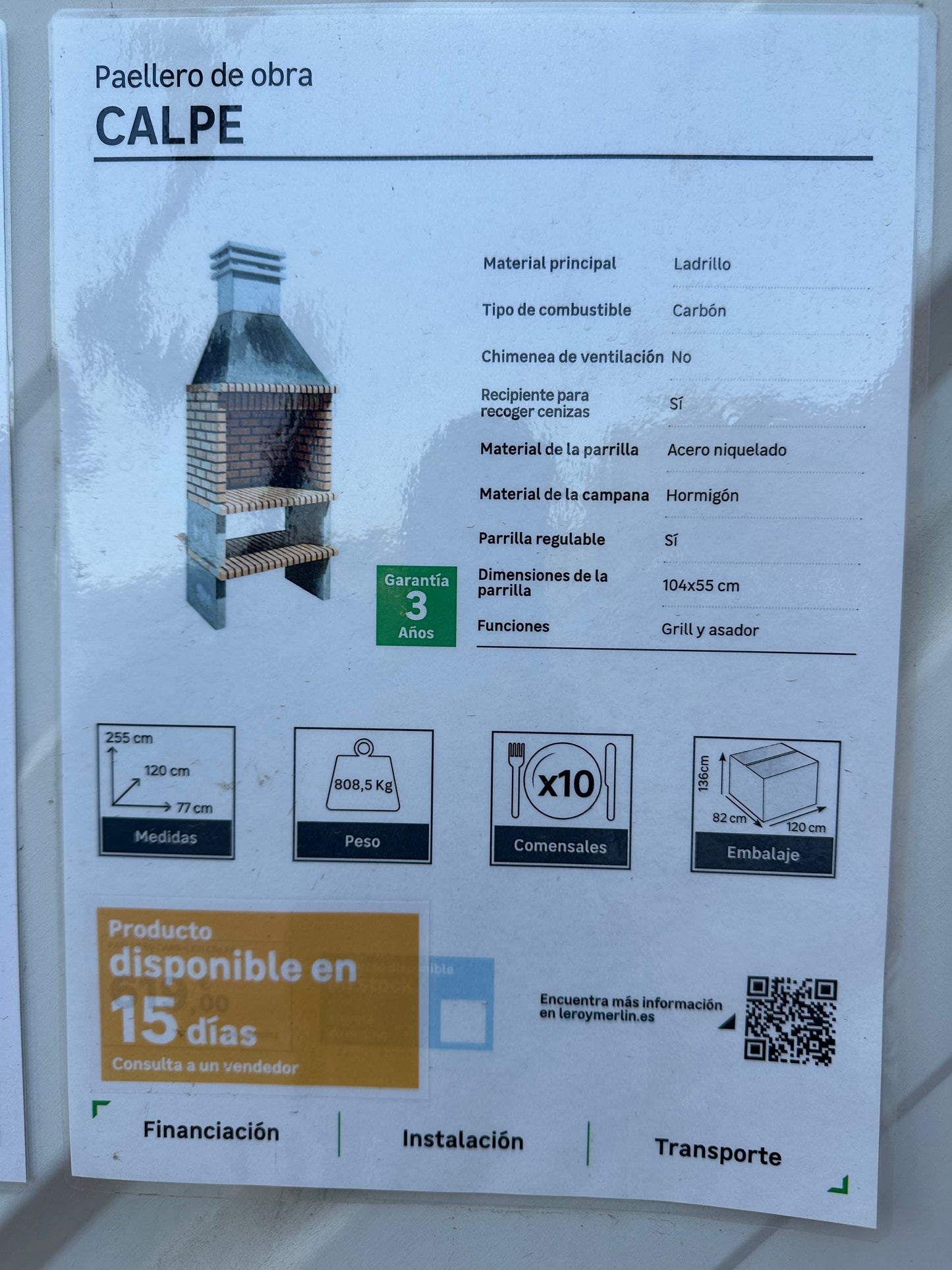 Parrilla Argentina para Barbacoa de Obra Varilla de 8 mm de espesor Super resistente