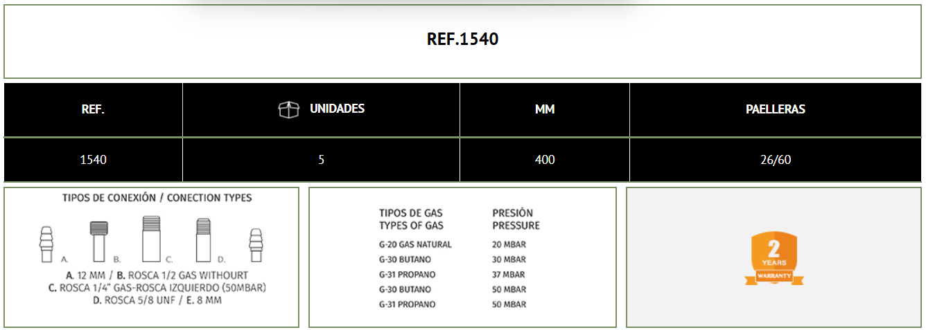 Quemador Paellero Redondo 40cm