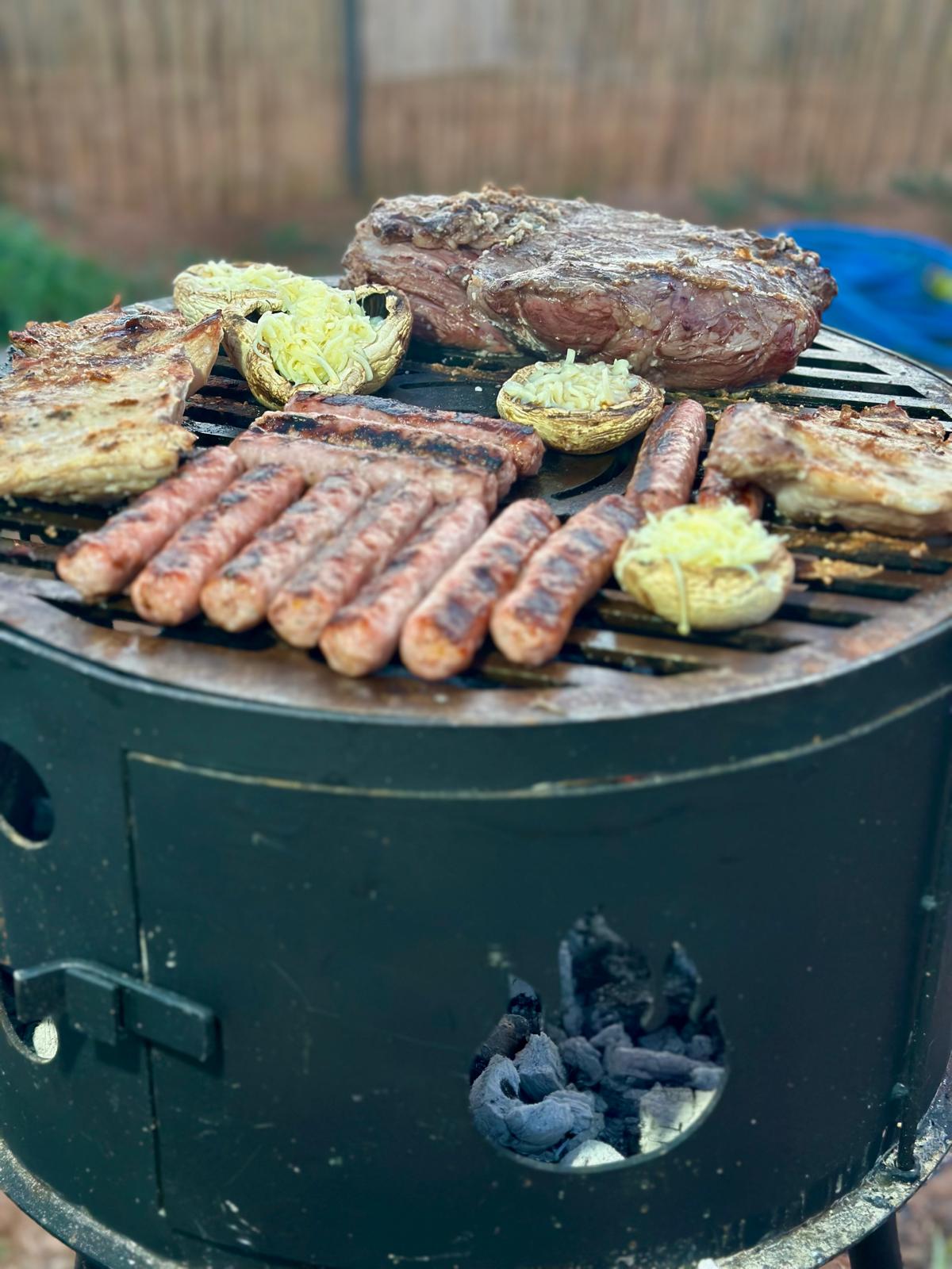 Barbacoa Fogonero Francis 460 Parrilla leña y carbon Portatil Desmontable Paellero Brasero Artesanal Diseño Argentino Nic Store Bbq