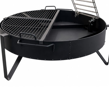 Fogonero SAMBO Versión 1.0: 1 Metro. Barbacoa con Parrilla Semicircular + Asador Libro