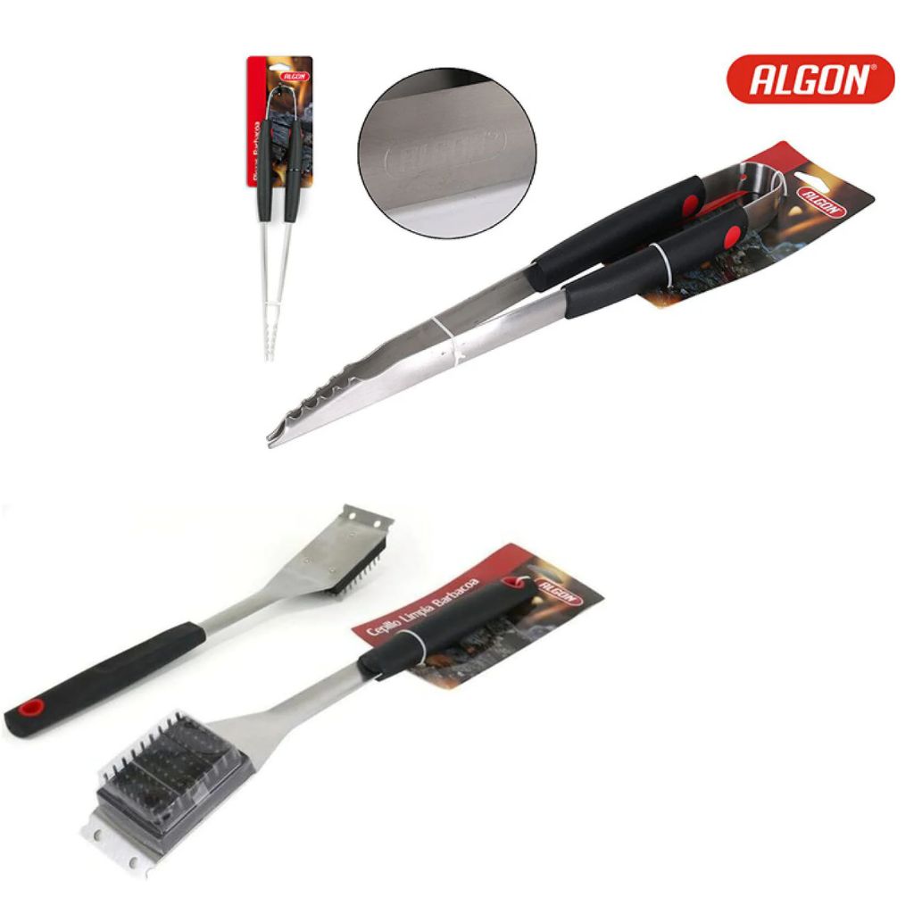 Kit de Cepillo de Limpieza para Barbacoas + Pinza para servir Premium