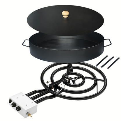 Kit Disco de Arado con Tapa + Quemador Paellero 2 y 3 Fuegos - Varios Tamaños