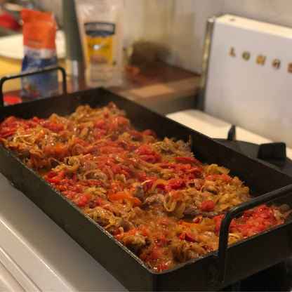 Plancha Bifera de Acero al Carbono Chapa 4mm de Espesor Planchetta con manijas para cocina parrilla barbacoa ideal para restaurantes bares hamburgueserías Hacemos a medida