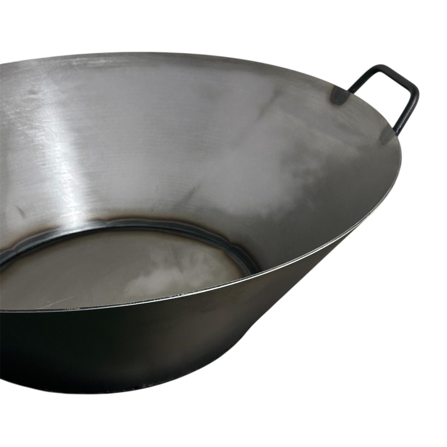 Sarten Wok Perol 65cm (26 Pulgadas) Acero al carbono 2 Asas Base 3mm de espesor