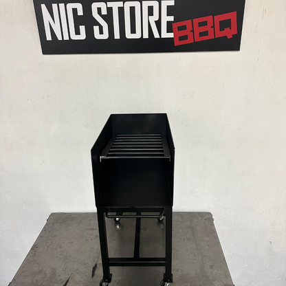 Brasero / Leñero Individual de pie con ruedas