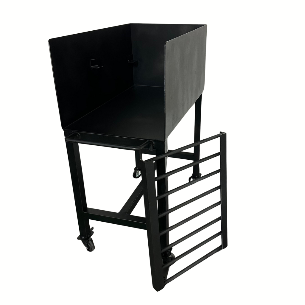 Brasero / Leñero Individual de pie con ruedas