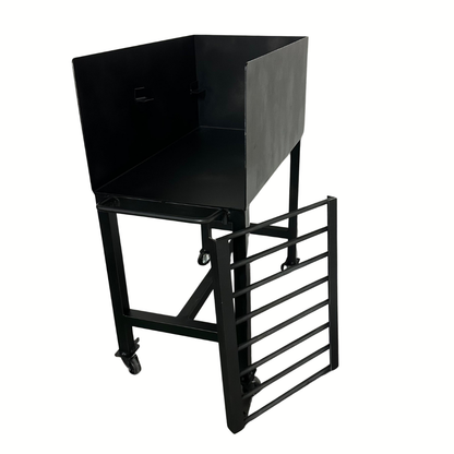 Brasero / Leñero Individual de pie con ruedas