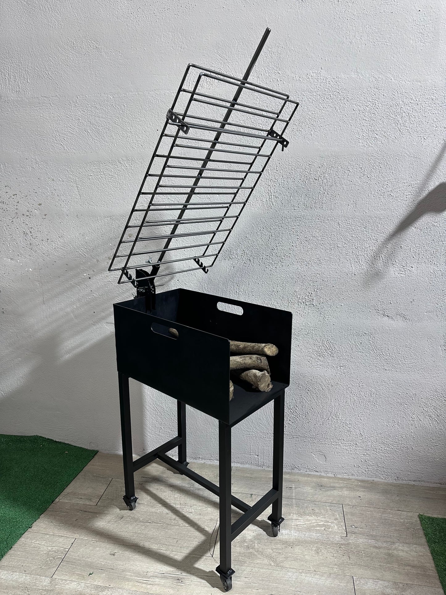 Brasero/Leñero Individual con ruedas