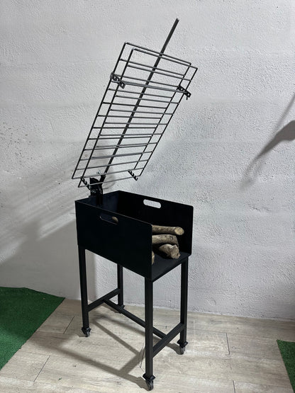 Brasero/Leñero Individual con ruedas