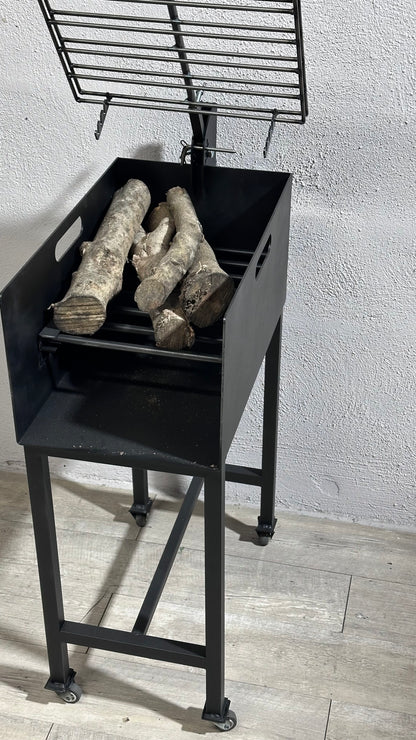 Brasero/Leñero Individual con ruedas
