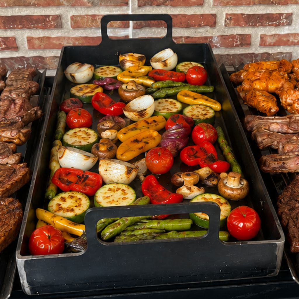 Plancha de Acero al Carbono Chapa 4mm con asas para cocina parrilla barbacoa