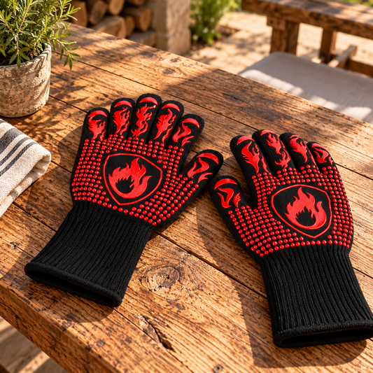 Guantes Barbacoa BBQ Resistentes al Calor hasta 800℃ para Horno /Cocina / Barbacoa