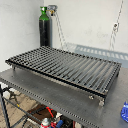 Parrilla Argentina para barbacoa con grasera Varilla V de Acero al Carbono