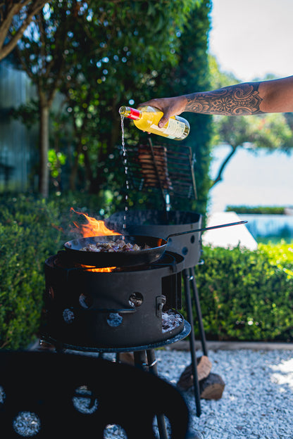 Barbacoa Fogonero Francis Ovalado Parrilla leña y carbon Portatil Desmontable Brasero Artesanal Diseño Argentino