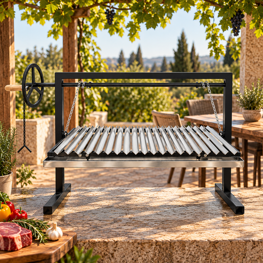Parrilla SANTA MARIA con Elevación de altura en Acero Inoxidable