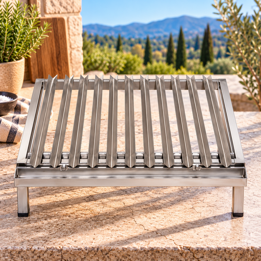 Parrilla Argentina Acero Inoxidable con grasera Modular Varilla V