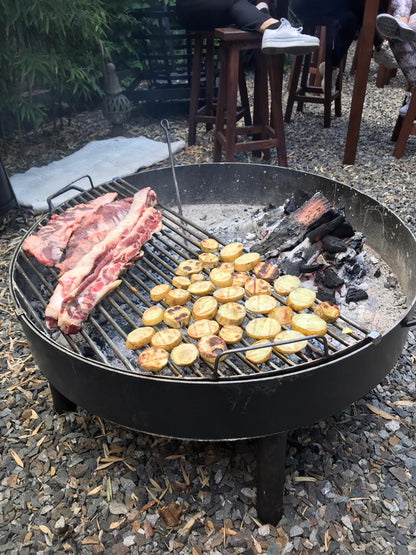 Barbacoa. Parrilla Semicircular + Asador Libro. Fogonero Sambo 1 metro. Paellero de Jardin. Diseño Moderno
