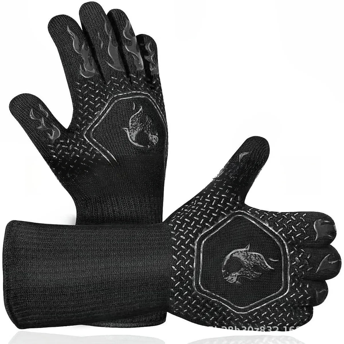 Guantes Barbacoa BBQ Resistentes al Calor hasta 800℃ para Horno /Cocina / Barbacoa