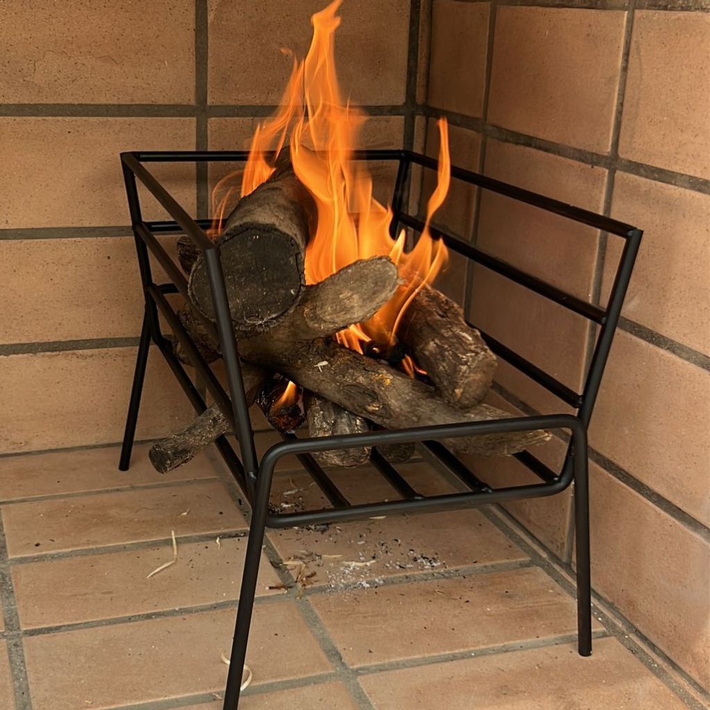 Brasero Uruguayo Reforzado Leñero para Parrilla / Barbacoa